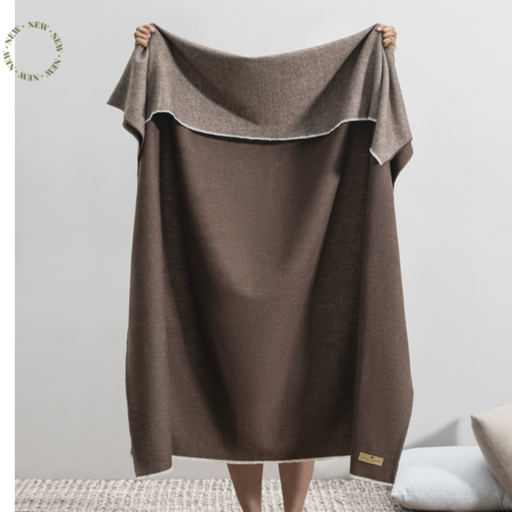 Throw Aspen Herringbone, Chocolate - Kokoa Home