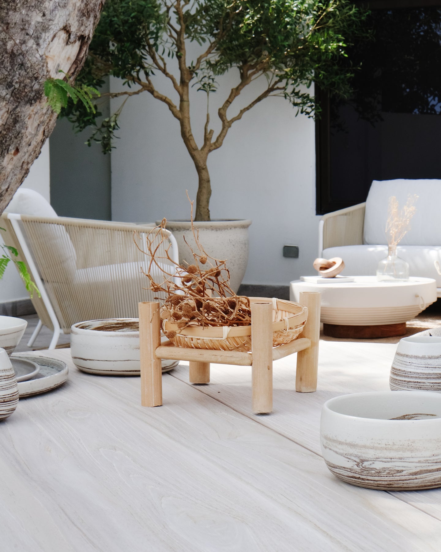 Bandeja de Bambú con Soporte