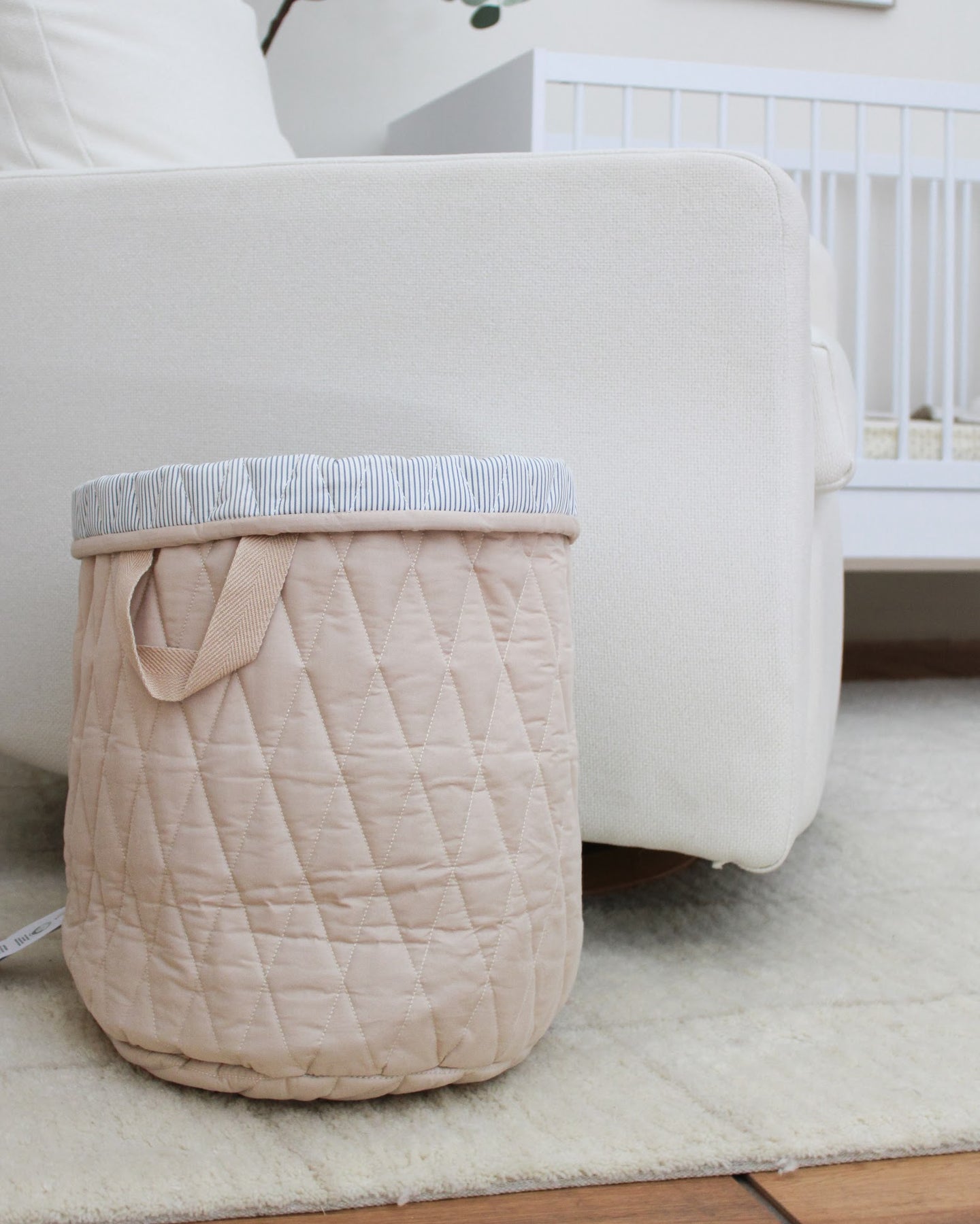 Cesto de Algodón, Rayas Azul - Kokoa Home