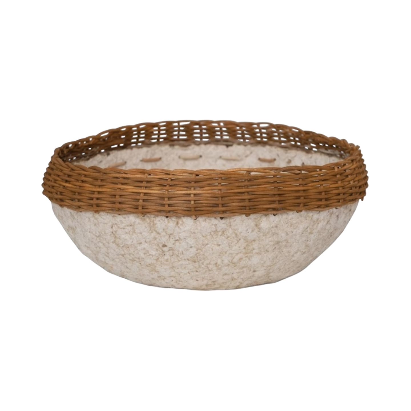Bowl de Papel con Borde de Mimbre - Kokoa Home